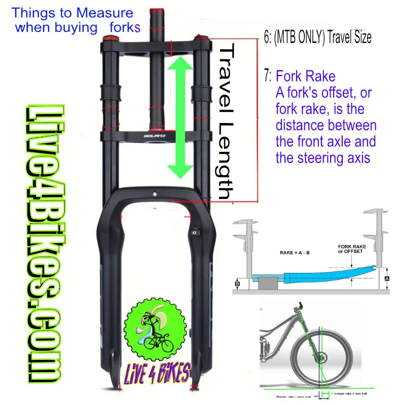 26 in Suspension alloy  Fork 1-1/8  Threadless MTB -Live4Bikes