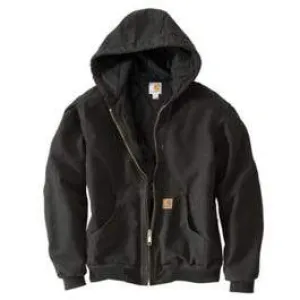 Active Quilted Flannel-Lined Jacket With Hood, Black, Medium