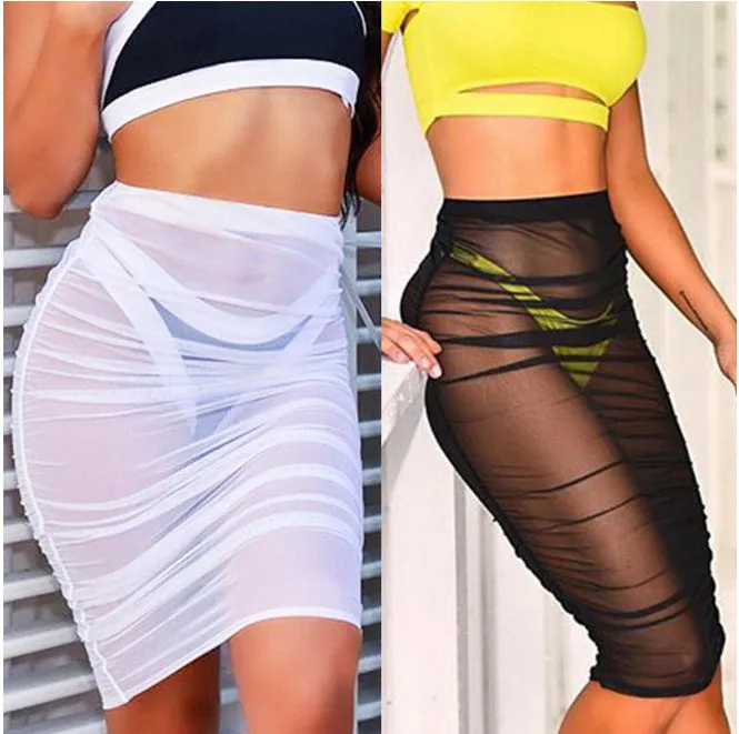 Europe Popular Mesh Hip Flattering Fitted Skirt