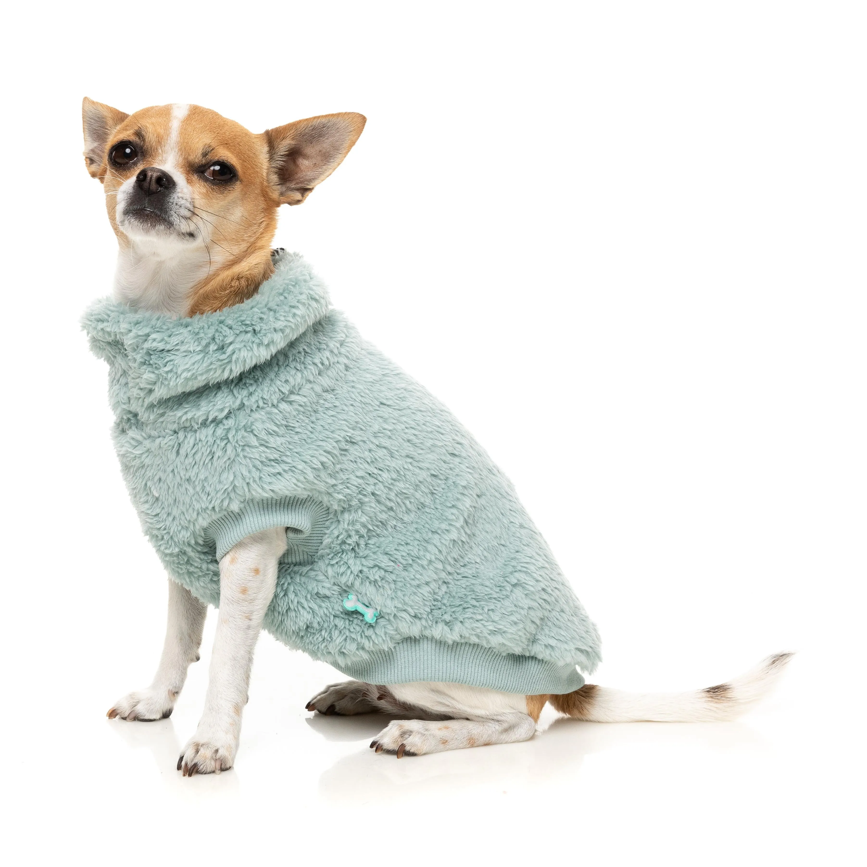 FuzzYard Dog Apparel Turtle Teddy 25 Sweater Arctic Blue Size 7