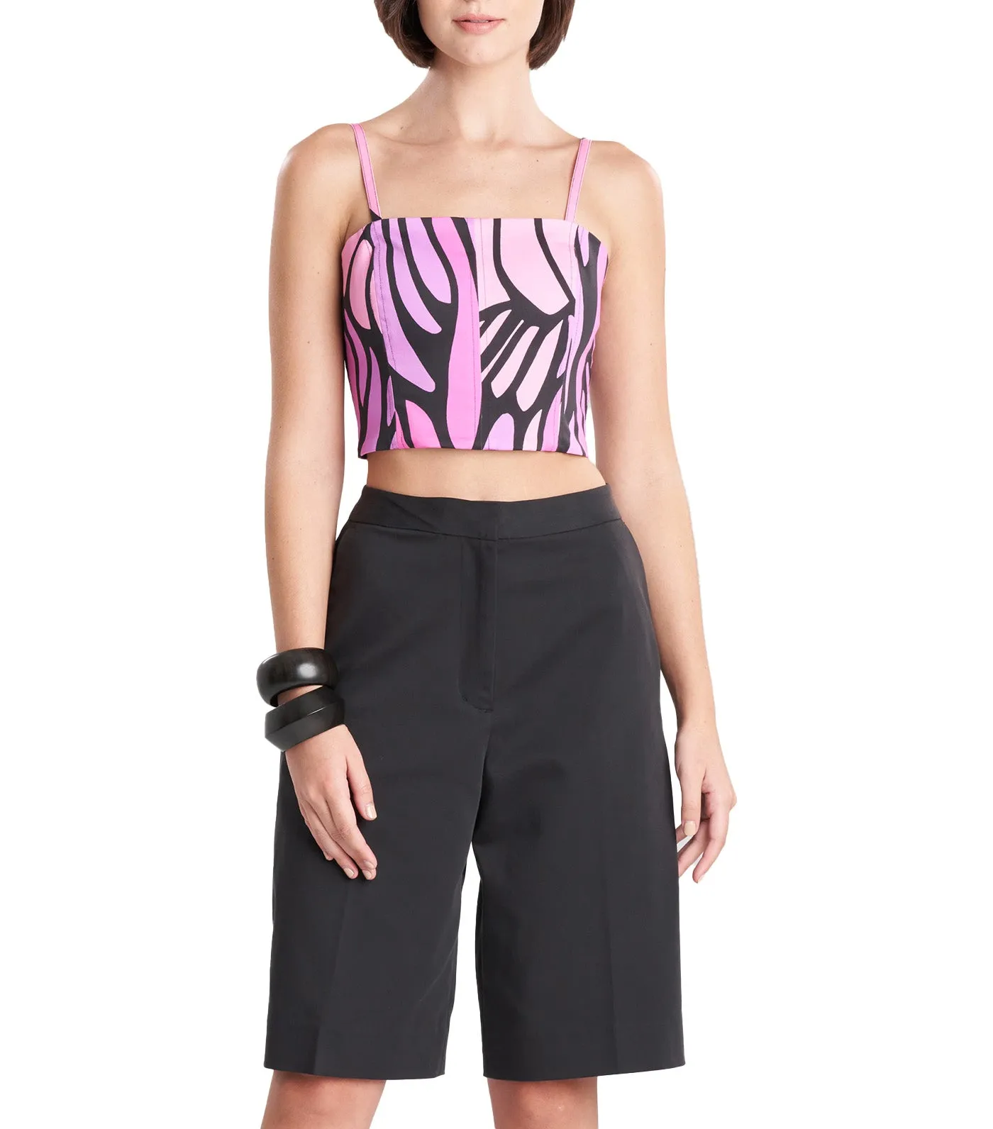 Nagashi Cotton Chino Bustier Fuchsia
