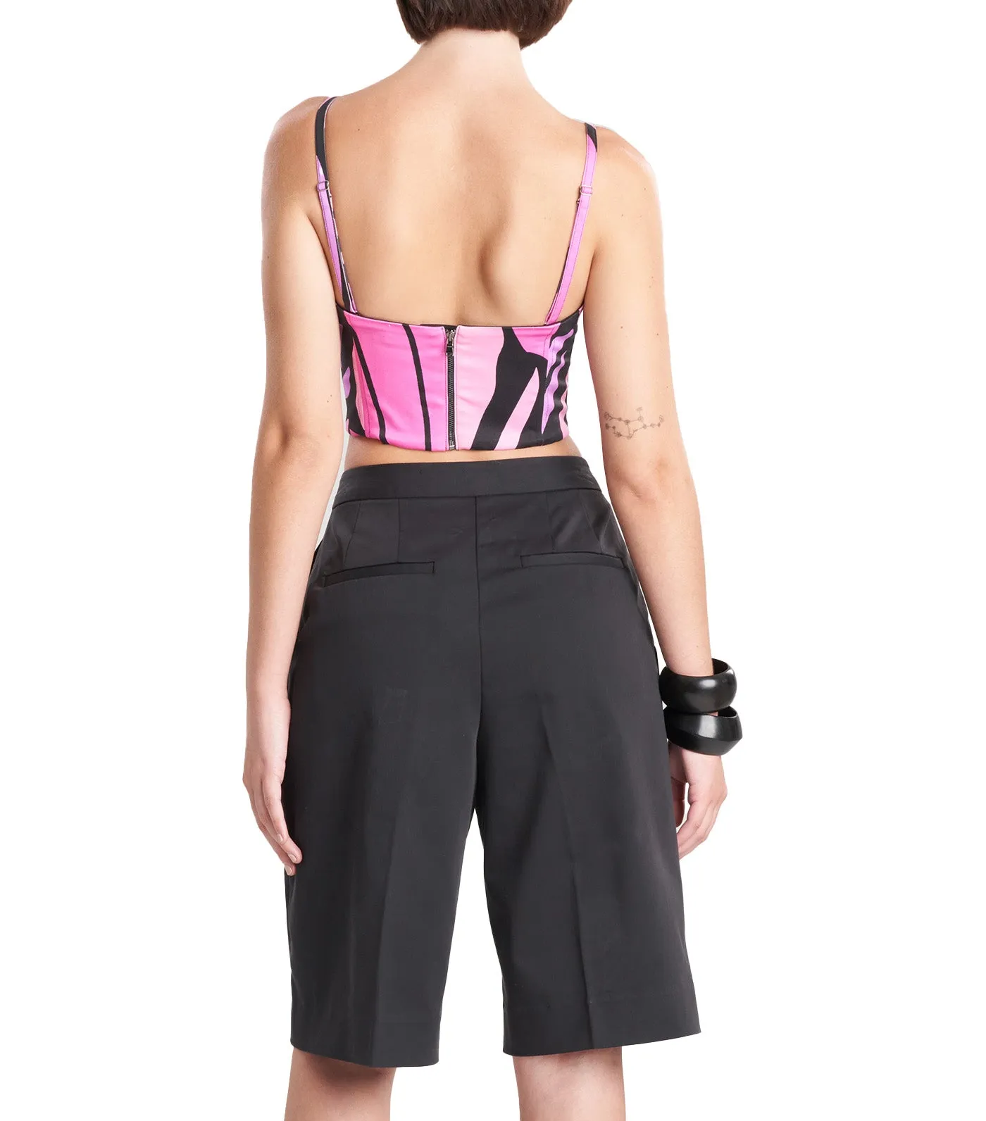Nagashi Cotton Chino Bustier Fuchsia
