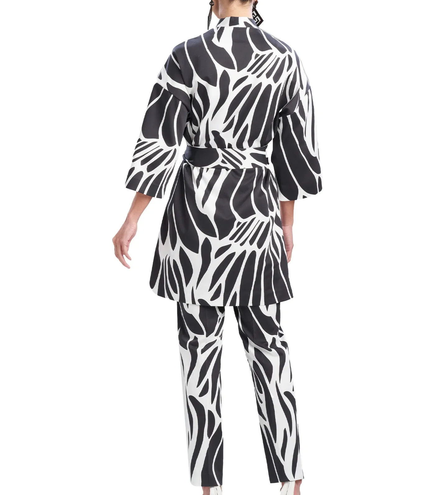 Nagashi Printed Cotton Chino White/Black