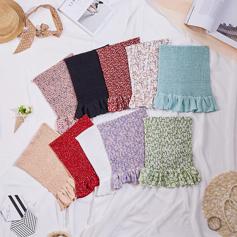 Stretchable Elastic Hip Flattering Floral Skirt INS Slim Look Sexy Fishtail Skirt