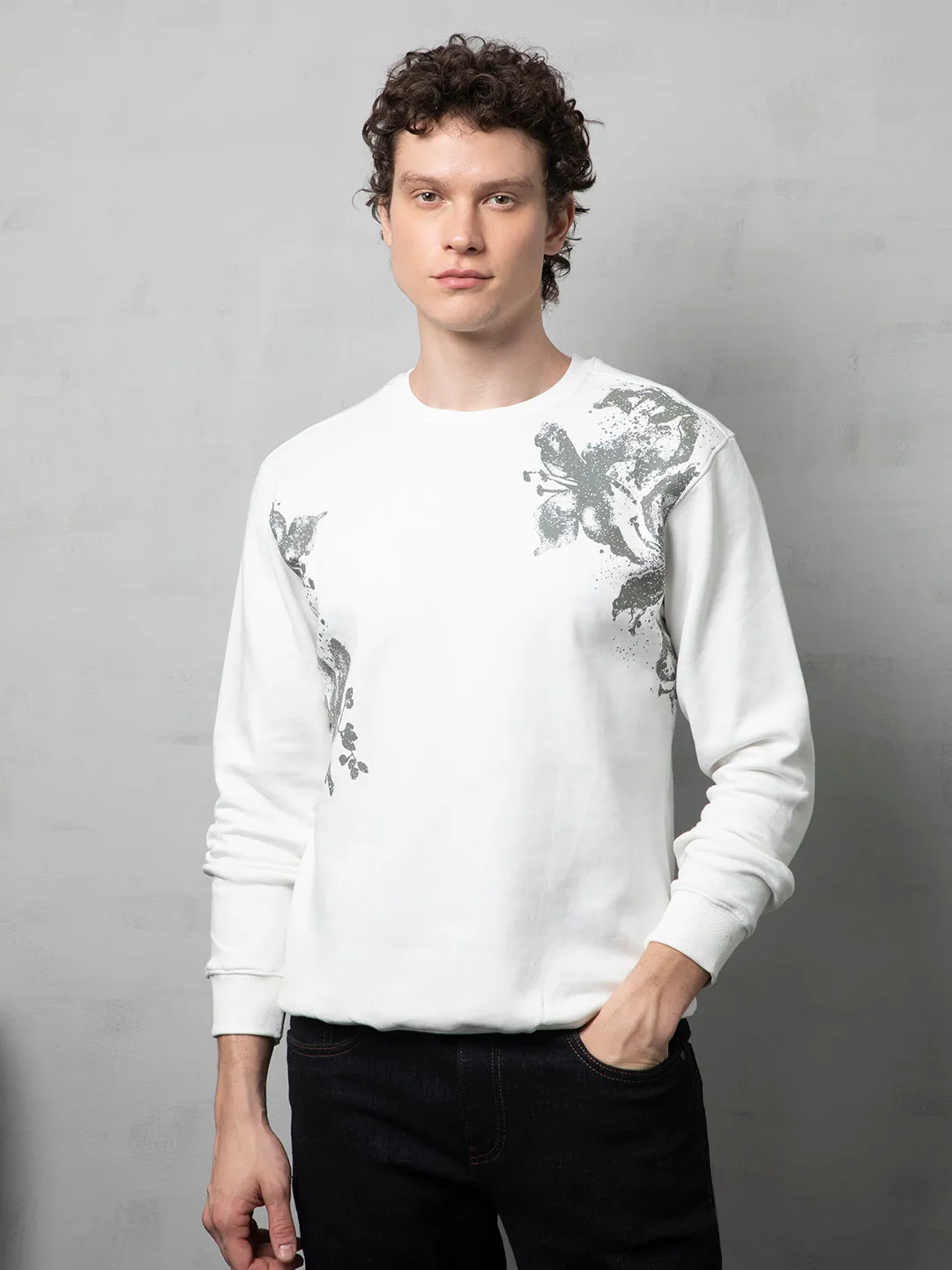 White Floral sweatshirt