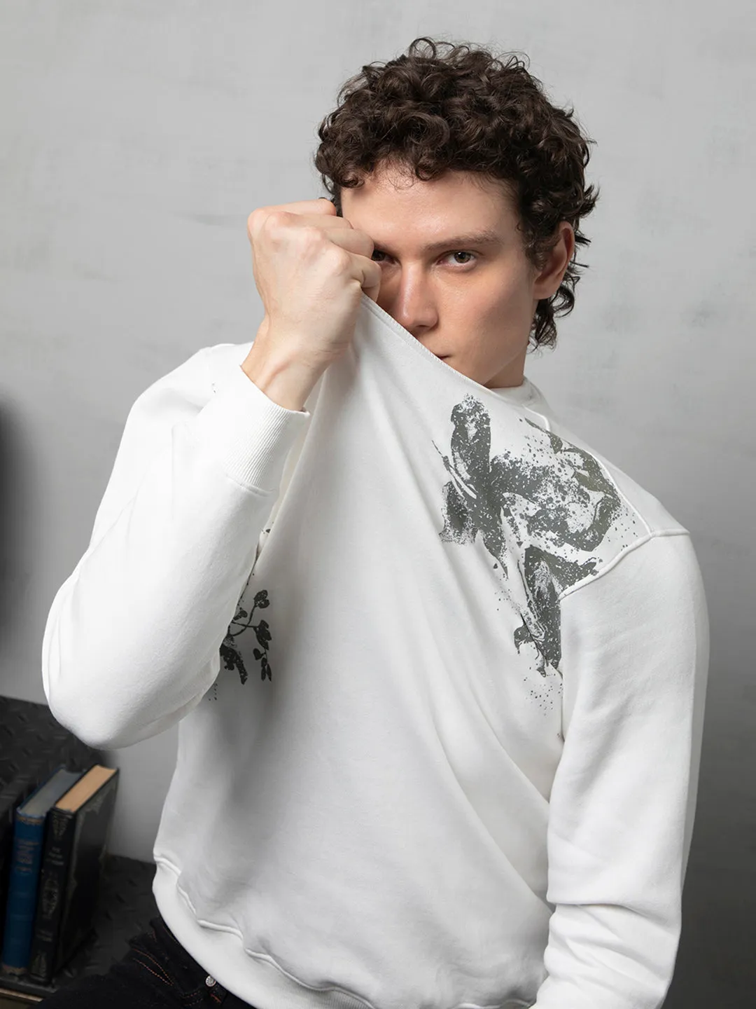 White Floral sweatshirt