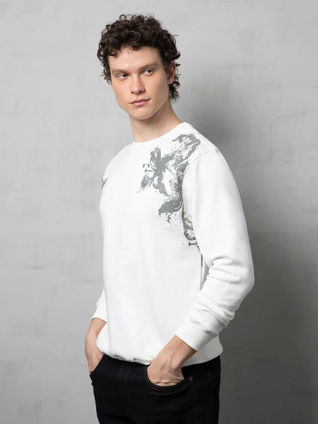 White Floral sweatshirt